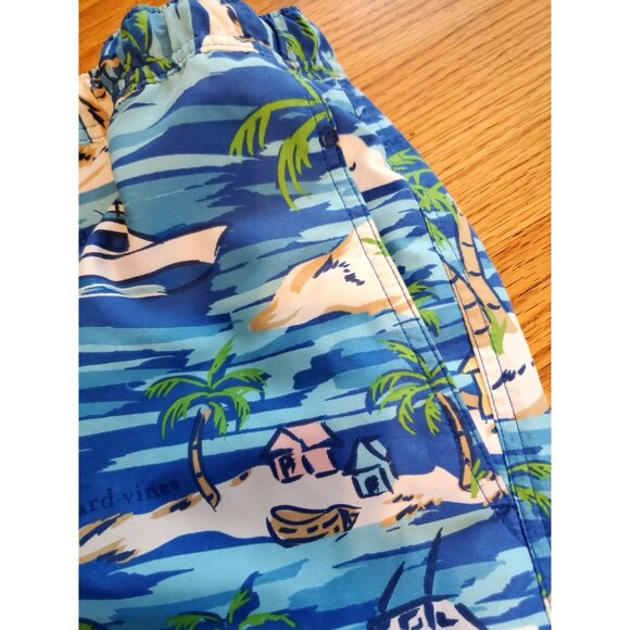 Vineyard Vines Mens Island Print Swim Trunks XL Blue Quick-Dry Mesh Lining - Picture 8 of 12